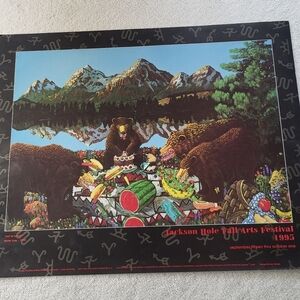 Jackson Hole Fall Arts Festival 1995 Poster "Out To Lunch" Anne Coe 1990 24x30
